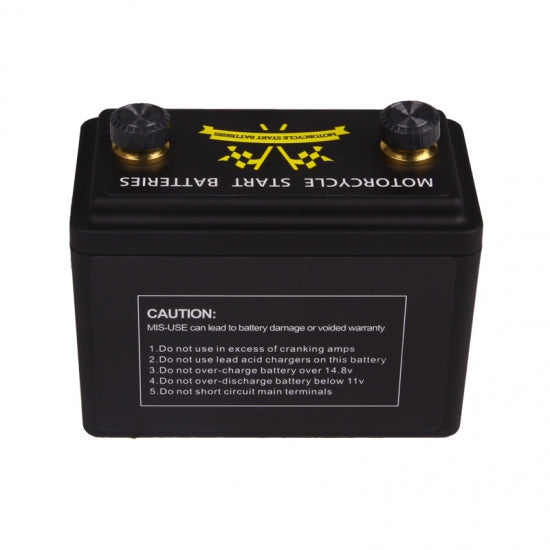Lithium Motorcycle Battery LiFePO4 12V 260CCA Pb-Eq 14-17Ah