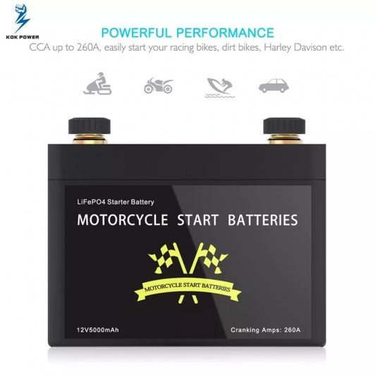 LiFePO4 Dirt Bike Parts Lead-Acid AGM Replacement Electric Motorcycle Start Battery