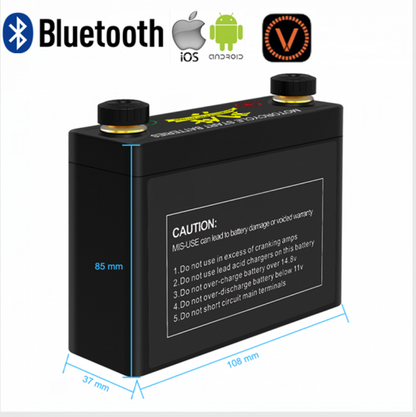 A123 26650 M1B Motorcycle Start Batteries with Bluetooth Monitor LiFePO4 12V 130CCA Pb-Eq 7-9Ah