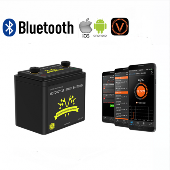 A123 26650 M1B Motorcycle Start Batteries with Bluetooth Monitor LiFePO4 12V 2.5ah 5ah 7.5ah