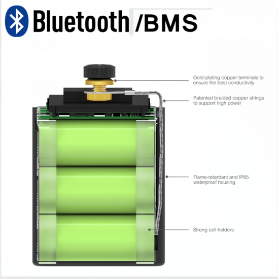 A123 26650 M1B Motorcycle Start Batteries with Bluetooth Monitor LiFePO4 12V 390CCA Pb-Eq 21-24Ah