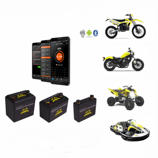 A123 26650 M1B Motorcycle Start Batteries with Bluetooth Monitor LiFePO4 12V 2.5ah 5ah 7.5ah