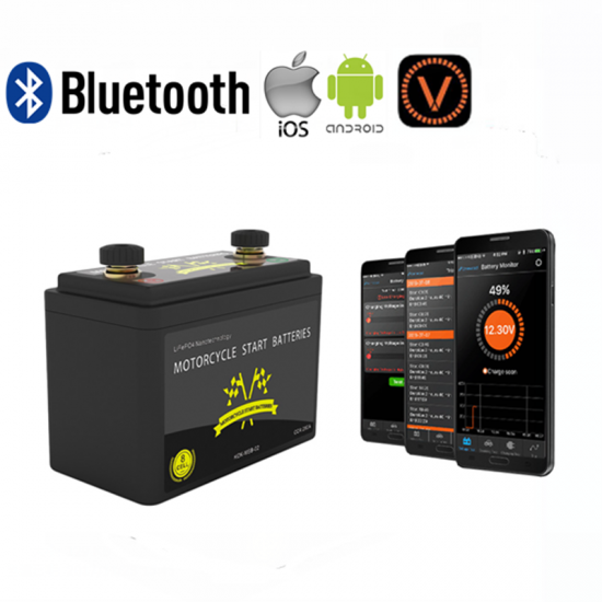 A123 26650 M1B Motorcycle Start Batteries with Bluetooth Monitor LiFePO4 12V 2.5ah 5ah 7.5ah